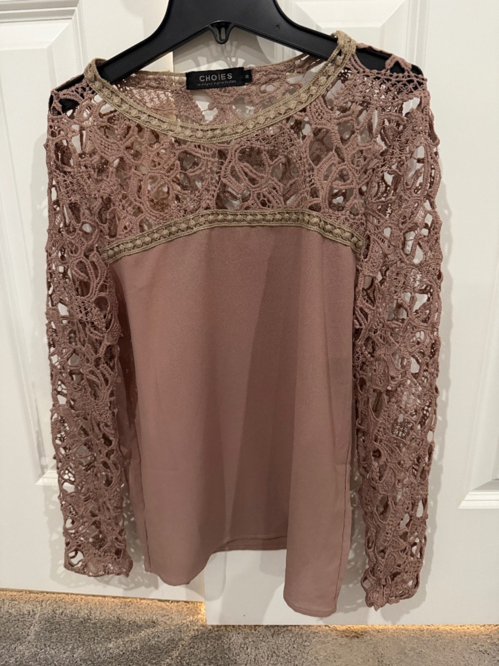 Lace sleeves blouse S